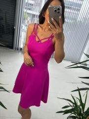 Mc 5883 Strappy Fuchsia Dress