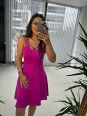 Mc 5883 Strappy Fuchsia Dress