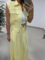 Art 4012 İthal Kumaş Sarı Etekli Takım