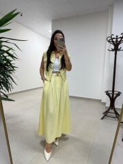 Art 4012 İthal Kumaş Sarı Etekli Takım