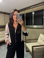 Mk 0179 Fermuarlı Siyah-Taş Modal Takım