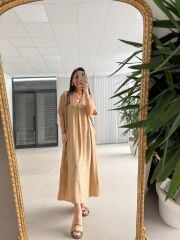 Dr 8346 Tasarım Önden Bağlamalı Bal Köpüğü Elbise