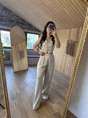 Taş yelekli Palazzo takım