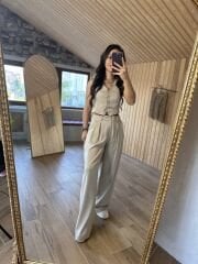 Taş yelekli Palazzo takım