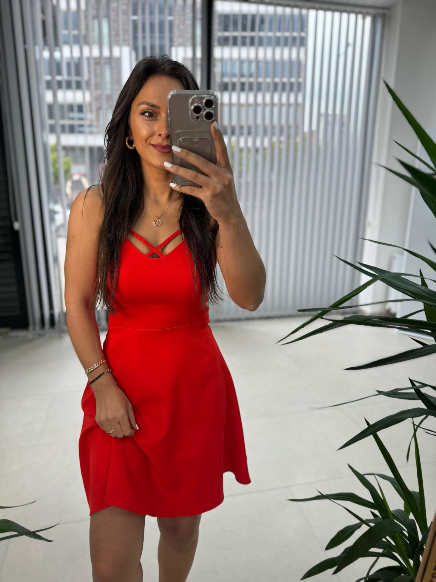 Mc 5883 Askılı Mercan Elbise