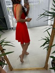 Mc 5883 Askılı Mercan Elbise