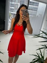 Mc 5883 Askılı Mercan Elbise