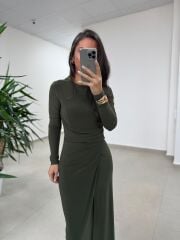 Bh 25616 Bel Drapeli Haki Elbise