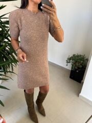 Dv 90257 Vizon Kısa Kol Triko Elbise