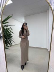 Bh 25616 Bel Drapeli Vizon Elbise