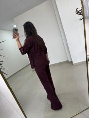 Art 4005 Poliviskon Fermuarlı Yan Büzgülü Mürdüm Takım