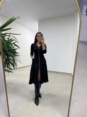 Ms 65355 Çelik Fermuar Detaylı Cepli Elbise