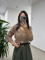 Dv 60273 Vizon İnci Düğmeli Hırka