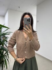 Dv 60273 Vizon İnci Düğmeli Hırka