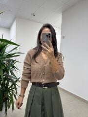 Dv 60273 Vizon İnci Düğmeli Hırka