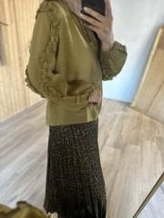 Orj marka transparan fıstık bluz