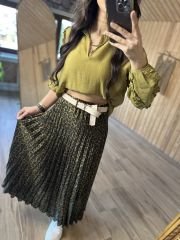 Orj marka transparan fıstık bluz