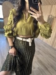 Orj marka transparan fıstık bluz