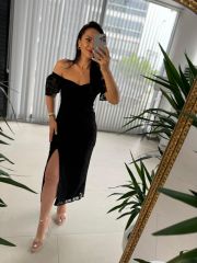 My 3423 Sweetheart Neck Black Lace Dress