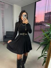 Ms Pleated Skirt Mini Dress