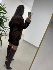 Mz 22802 Baklava Desen Yumoş Etekli Takım