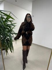 Mz 22802 Baklava Desen Yumoş Etekli Takım