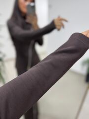 Ms 2124 Çelik Fermuar Detaylı Kahve Takım