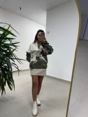 Mz 22365 Geyik Desenli Polar Sweat