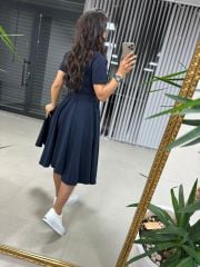 Sg Laci Kruvaze Gömlek Yaka Elbise