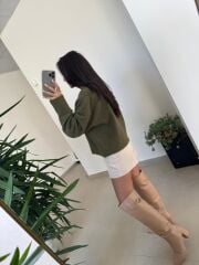 Dv 10645 Haki V Yaka Yumoş Triko