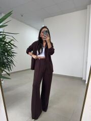 Art 1001 Kapüşonlu Fermuarlı Modal Kahve Takım