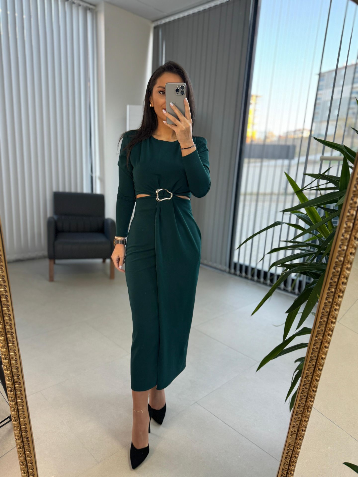 My 3655 Low-Cut Emerald Dress