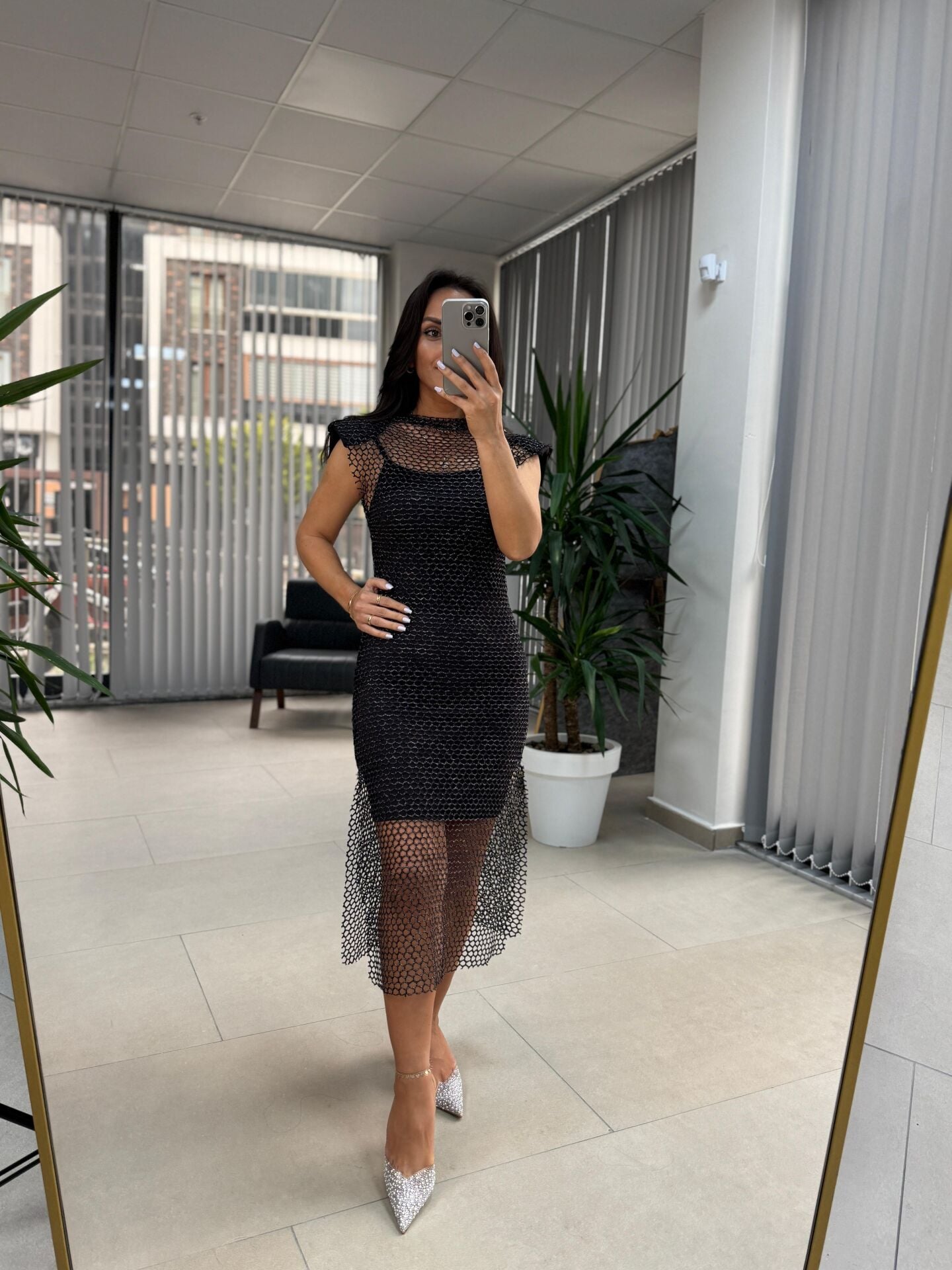 Bb 29853 Omuz Vatkalı File Elbise