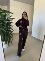 Ms 60077 Kahve Armalı Modal Takım