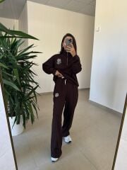 Ms 60077 Kahve Armalı Modal Takım