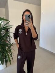 Ms 60077 Kahve Armalı Modal Takım