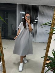 Dr 2566 Gri Sweat Elbise