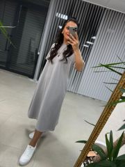 Dr 2566 Gri Sweat Elbise