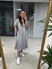 Dr 2566 Gri Sweat Elbise