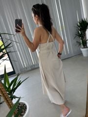 Mng Askılı Keten Gömlek Elbise