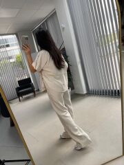 Fw 7225 Natürel Gold Düğmeli  Takım