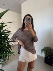 Dv 10666 Leopar Bisiklet Yaka Triko