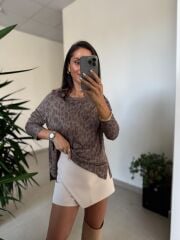 Dv 10666 Leopar Bisiklet Yaka Triko