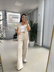 Fw 7225 Natürel Gold Düğmeli  Takım