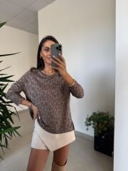 Dv 10666 Leopar Bisiklet Yaka Triko