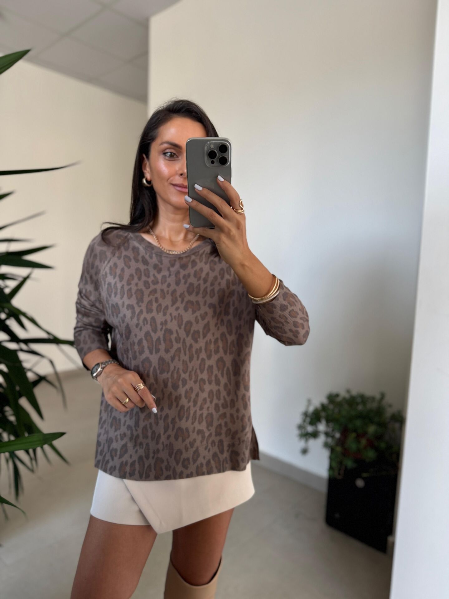 Dv 10666 Leopar Bisiklet Yaka Triko