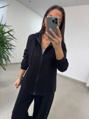 Art 1001 Kapüşonlu Fermuarlı Modal Siyah Takım