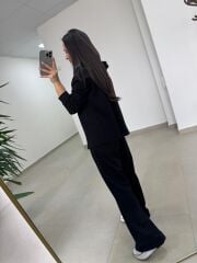 Art 1001 Kapüşonlu Fermuarlı Modal Siyah Takım