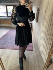 Velvet half fisherman dress