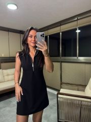 Ms Fermuar Yaka Kolsuz Crep Elbise